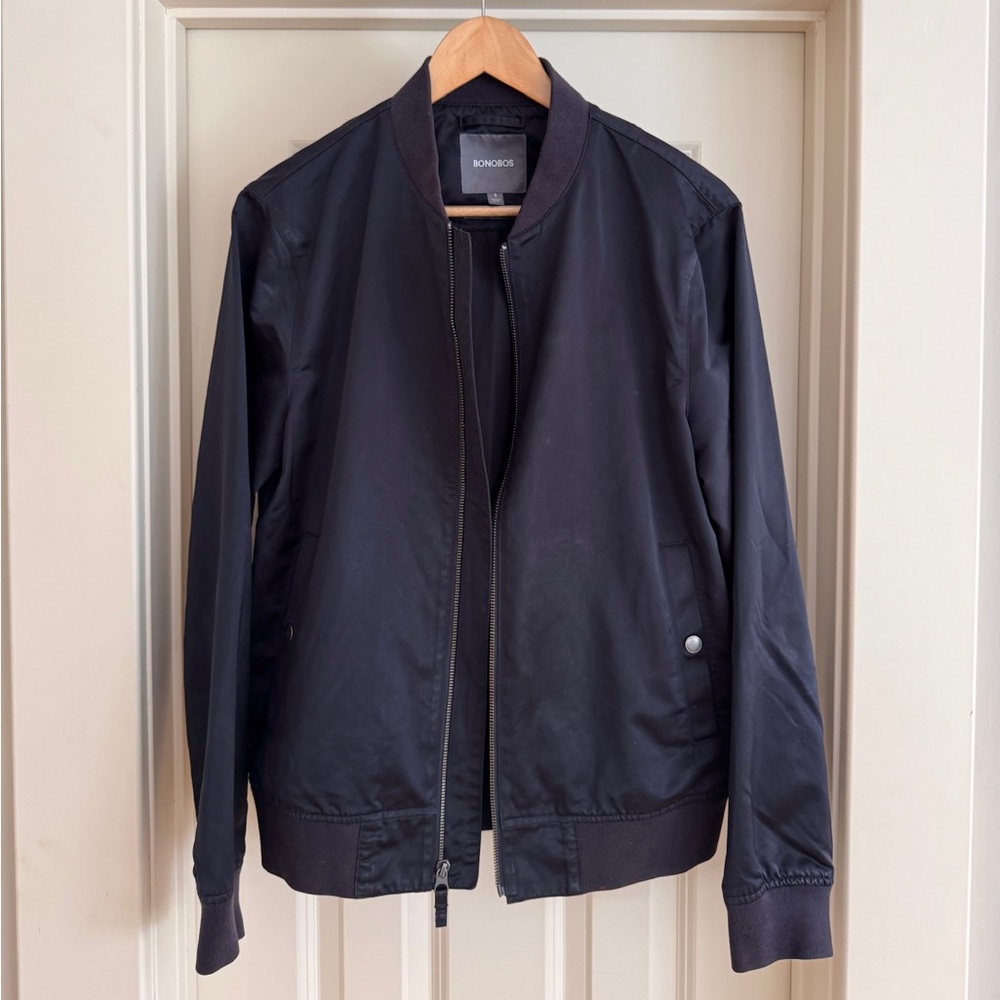 Bonobos Dark Navy Bomber Jacket
